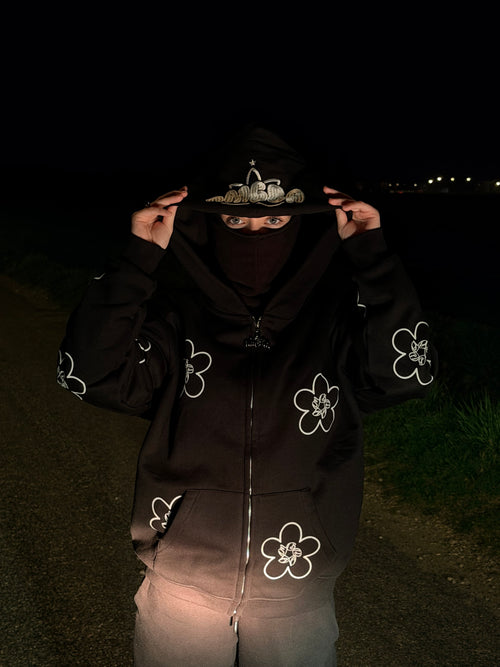 Flower Zip Hoodie